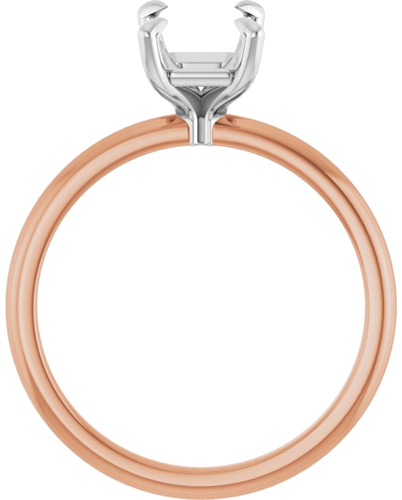 14K Rose White 8 x 6 mm Emerald Engagement Ring Mounting (2)