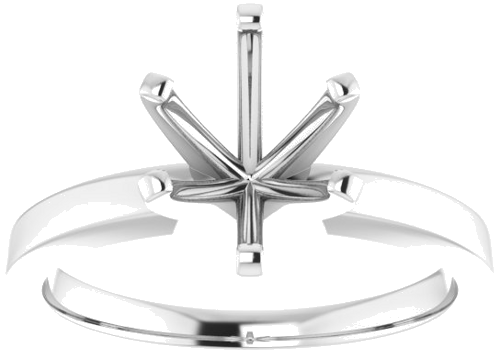 14K White 9x7 mm Oval Solitaire Engagement Ring Mounting (3)