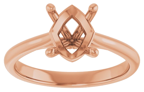14K Rose 9x7 mm Oval Solitaire Engagement Ring Mounting (3)