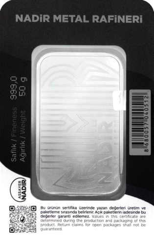 50 гр. Сребърно кюлче .999 Nadir Metal Rafineri (2)