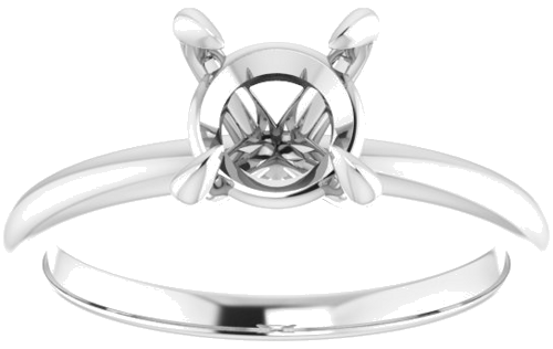 Platinum  7 mm Round Solitaire Engagement Ring Mounting (3)