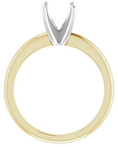14K Yellow   White  5.5x5.5 mm Square Solitaire Engagement Ring Mounting (2)