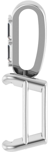 14K White 8x6 mm Emerald .06 CTW Natural Diamond Semi-Set Pendant (3)