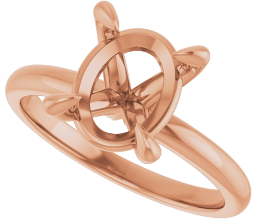 Sužadėtuvių Žiedas „Solitaire“ 585 Rožinis Aukso Oval 10mm x 8mm (5)