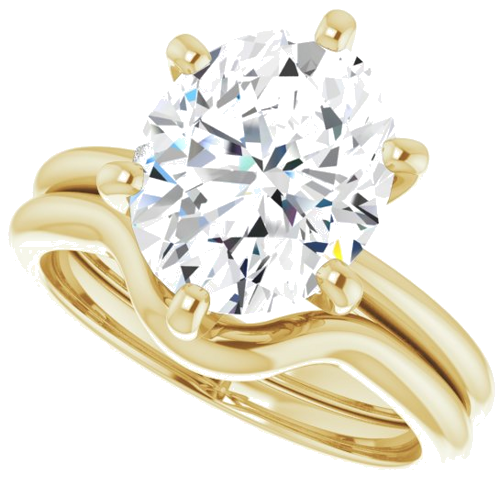 Sužadėtuvių Žiedas „Solitaire“ 585 Geltonojo Aukso Oval 11mm x 9mm (10)