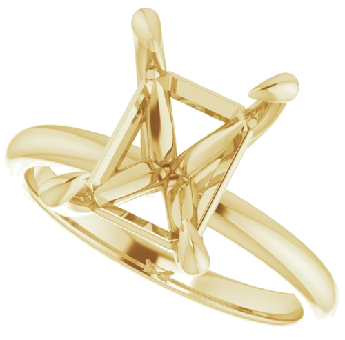 Sužadėtuvių Žiedas „Solitaire“ 417 Geltonojo Aukso Emerald 10mm x 8mm (5)