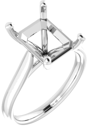 Sužadėtuvių Žiedas „Solitaire“ 585 Baltojo Aukso Emerald 11mm x 9mm (1)