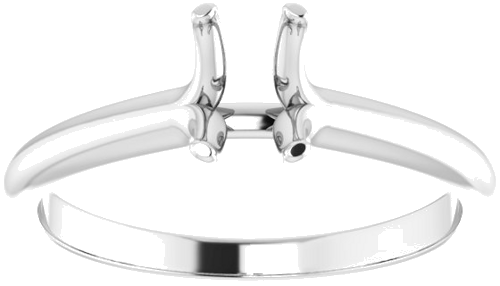 14K White 6x4 mm Emerald Solitaire Engagement Ring Mounting (3)