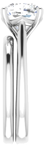 14K White 8 mm Cushion Solitaire Engagement Ring Mounting (9)