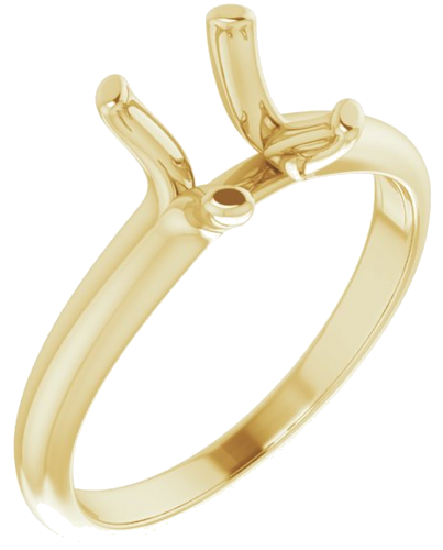 14K Yellow 9x7 mm Oval Solitaire Engagement Ring Mounting (1)