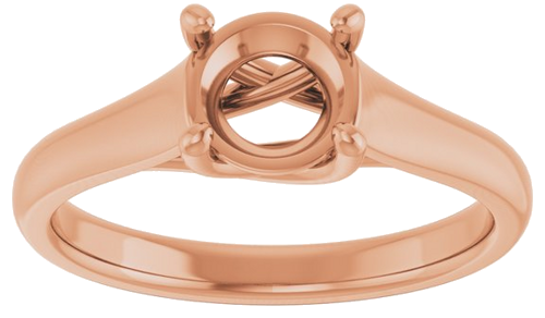 Sužadėtuvių Žiedas „Solitaire“ 585 Rožinis Aukso Round 6.5mm (3)