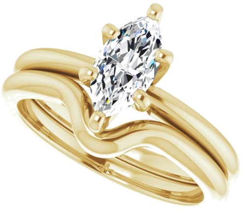 Sužadėtuvių Žiedas „Solitaire“ 417 Geltonojo Aukso Marquise 9mm x 4.5mm (10)