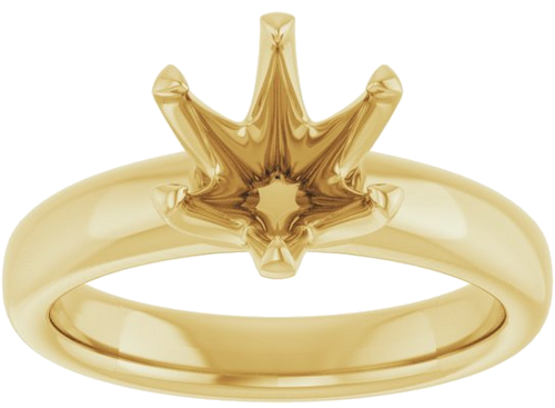 14K Yellow 8 mm Round Engagement Ring Mounting (3)