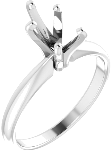 14K White 8.5 x 5.5 mm Pear Solitaire Engagement Ring Mounting (1)