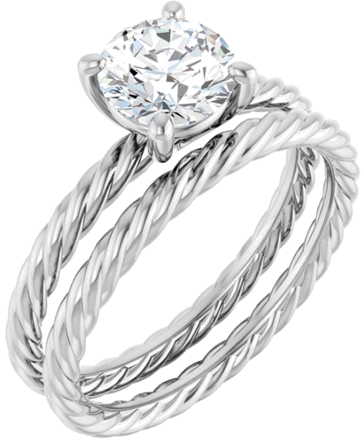 Sužadėtuvių Žiedas „Solitaire“ 585 Baltojo Aukso Round 6.5mm (6)