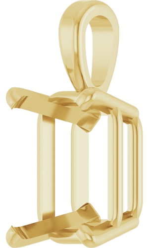 Pakabukas „Emerald 4-Prong Solitaire“ 585 Geltonojo Aukso Emerald 9.5mm x 7mm (2)