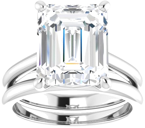 Sužadėtuvių Žiedas „Solitaire“ 585 Baltojo Aukso Emerald 11mm x 9mm (8)