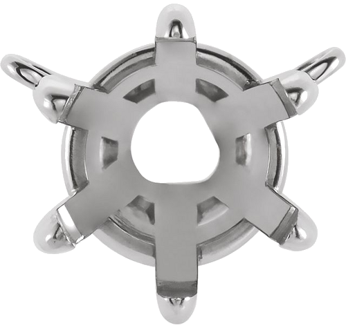 14K White 5.5 mm Round 6-Prong Claw Necklace Center (1)