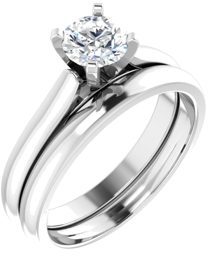 Sužadėtuvių Žiedas „Solitaire“ 585 Baltojo Aukso Round 5.5mm (6)