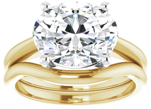 Sužadėtuvių Žiedas „Solitaire“ 585 Baltojo Ir Geltonojo Aukso Oval 11mm x 9mm (8)