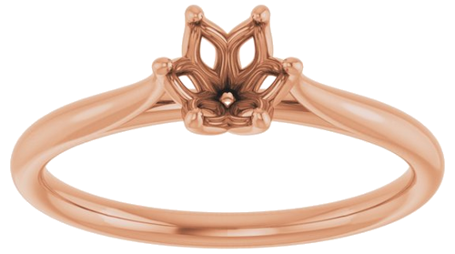 Sužadėtuvių Žiedas „Solitaire“ 585 Rožinis Aukso Round 5.2mm (3)