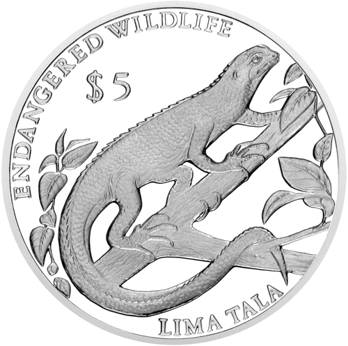 1993 Emoia adspersa Токелау 5 Тала серебряная монета (1)