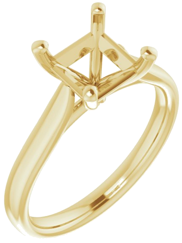 14K Yellow 6.5 mm Square Engagement Ring Mounting (1)