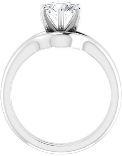 Platinum  6.5 mm Round Solitaire Engagement Ring Mounting (7)