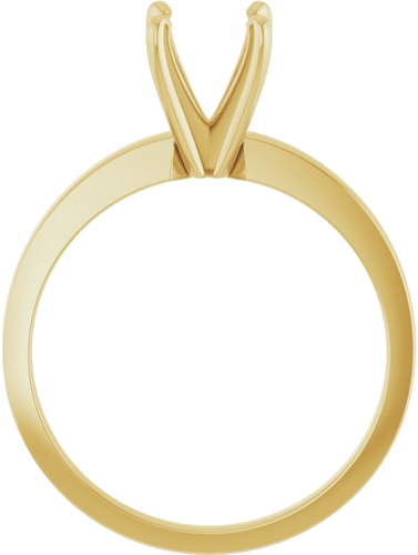14K Yellow 6-6.6 mm Round 4-Prong Solitaire Ring Mounting (2)