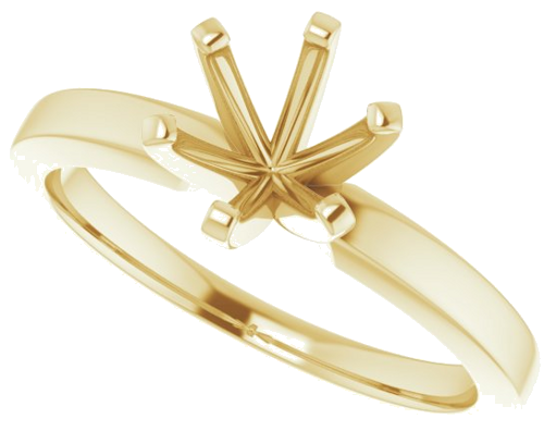 14K Yellow 6.5 mm Round Solitaire Engagement Ring Mounting (5)