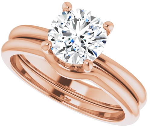 14K Rose 7 mm Round Solitaire Engagement Ring Mounting (10)
