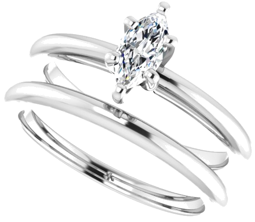 Sužadėtuvių Žiedas „Solitaire“ 585 Baltojo Aukso Marquise 7mm x 3.5mm (10)