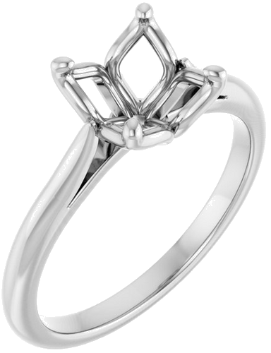 Sužadėtuvių Žiedas „Solitaire“ 585 Baltojo Aukso Round 8mm (1)