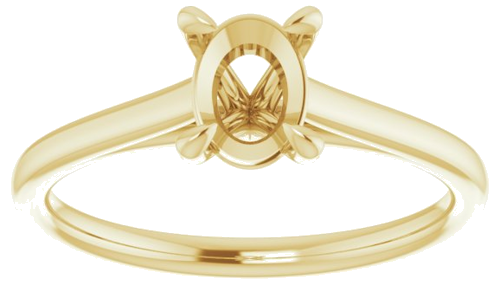 Sužadėtuvių Žiedas „Solitaire“ 585 Geltonojo Aukso Oval 7mm x 5mm (3)