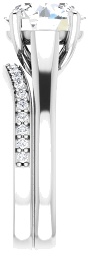Sužadėtuvių Žiedas „Solitaire“ 585 Baltojo Aukso Round 9.4mm (9)