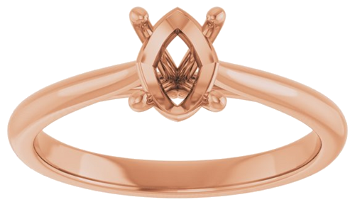 14K Rose 7x5 mm Oval Solitaire Engagement Ring Mounting (3)