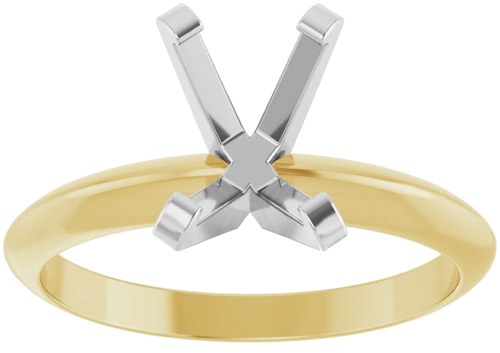 14K Yellow White 7.5x5.5 mm Emerald Solitaire Engagement Ring Mounting (3)