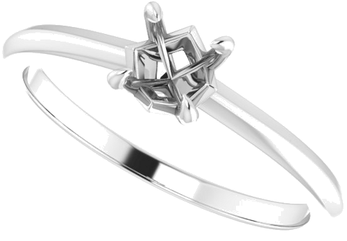 Sužadėtuvių Žiedas „Solitaire“ 585 Baltojo Aukso Round 5.2mm (5)