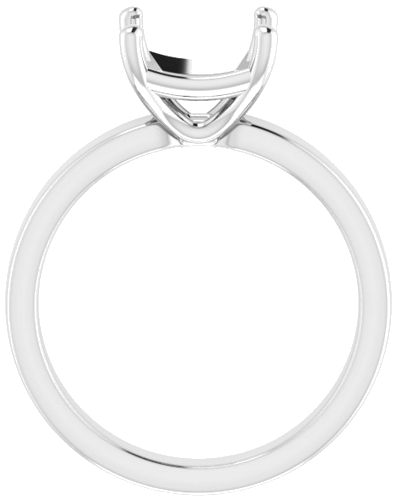14K White 8 mm Asscher Solitaire Engagement Ring Mounting (2)