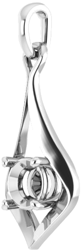 Pakabukas „Solitaire“ 585 Baltojo Aukso Round 5.2mm (2)