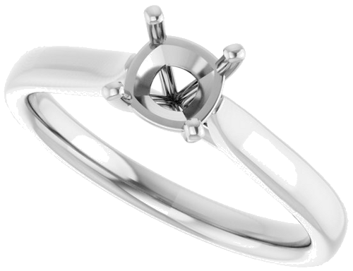 14K White 5 mm Cushion Engagement Ring Mounting (5)