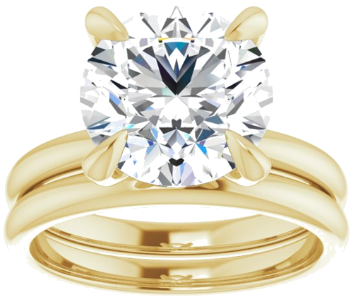 14K Yellow  10 mm Round Solitaire Engagement Ring Mounting (8)