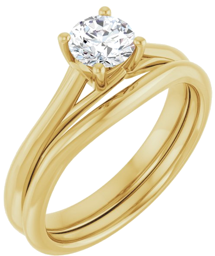 14K Yellow 5.2 mm Round Solitaire Engagement Ring Mounting (6)