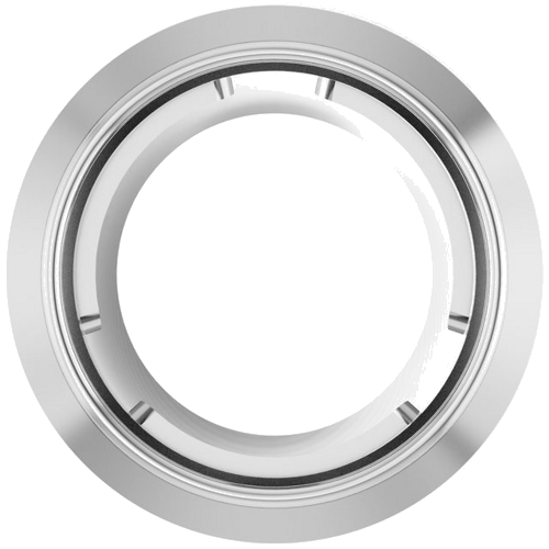 Pakabukas „Round Bezel-Set Slide“ 750 Baltojo Aukso Round 4.8mm (1)