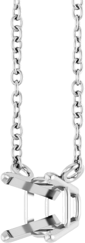 14K White 4.5 mm Square Solitaire 18   Necklace Mounting (2)
