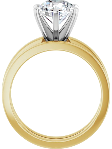 14K Yellow White 8 mm Round Solitaire Engagement Ring Mounting (7)