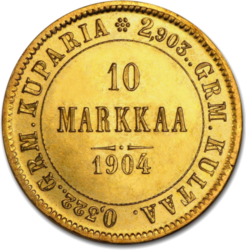 10 Markkaa (1878-1913) Somijas zelta monēta (1)