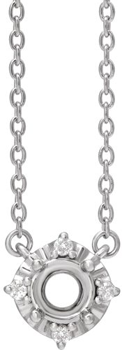 Pakabukas „Halo-Style Birthstone“ 925 Sidabro Round 4.5mm (1)