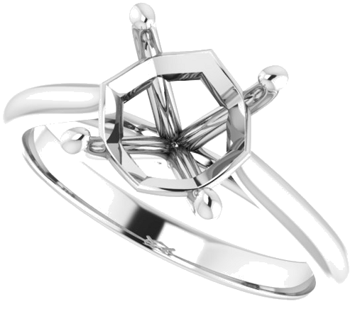 Sužadėtuvių Žiedas „Solitaire“ 585 Baltojo Aukso Cushion 8mm (5)