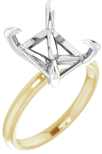 14K Yellow   Platinum 11x9 mm Emerald Solitaire Engagement Ring Mounting (1)